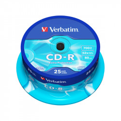 CD-R VERBATIM 80 MIN. 700MB CAMPANA 25 Pz. 43432