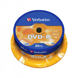 DVD-R VERBATIM 4.7 GB CONFEZIONE DA 25Pz 43522